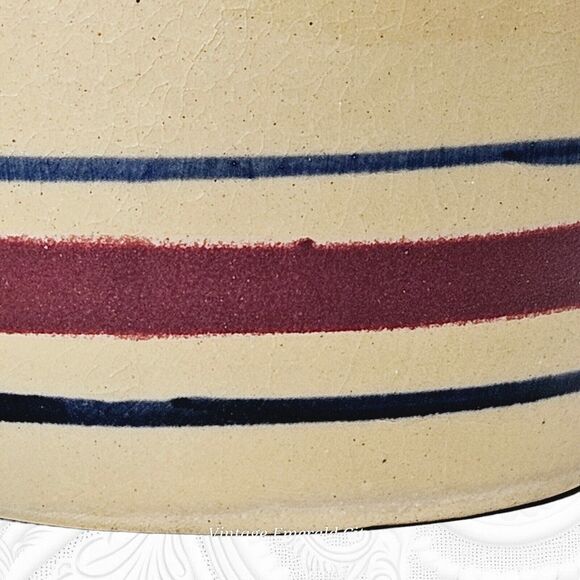 Vintage Robinson Ransbottom Pottery Roseville Ohio #850 1 Qt Pitcher Blue & Red - Picture 5 of 15